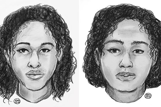 Sketches of the women released by the NYPD.
